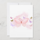 Paarse Roze & Gouden Vlinder Kussen Baby shower Kaart (Achterkant)