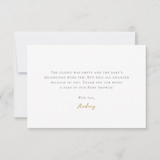 Paarse Roze Gouden Vlinder Meisje Baby shower Bedankkaart (Achterkant)