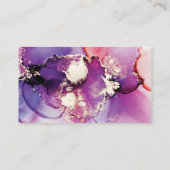Paarse roze gouden waterverf inkt visitekaartje (Achterkant)