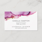 Paarse roze gouden waterverf inkt visitekaartje (Voorkant)