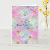 Paarse roze goudvormig slipje kaart (Gele Bloem)