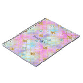 Paarse roze goudzout Glitter Mermaid Sparkle Notitieboek (Linkerzijde)
