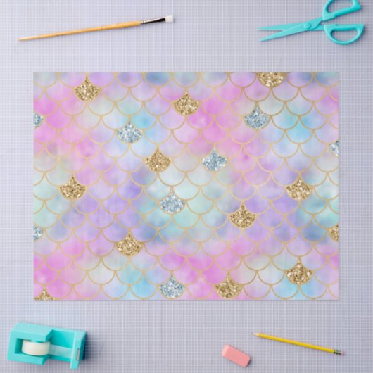 Paarse roze goudzout Glitter Mermaid Sparkle Tissuepapier (Craft)