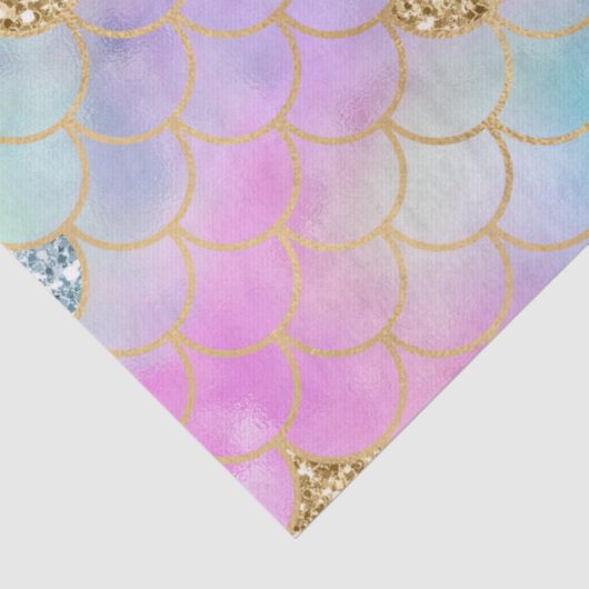 Paarse roze goudzout Glitter Mermaid Sparkle      Tissuepapier (Detail)