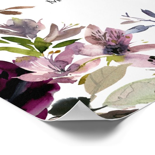 Paarse roze graafmachine voor alfabetische zitplaa poster (Hoek)