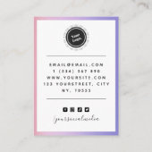 Paarse roze gradiënt voeg uw Logo die Vertoning ve Visitekaartje (Achterkant)