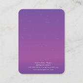 Paarse roze gradiënthandgemaakte oorscherm Kaart Contactkaartje (Achterkant)