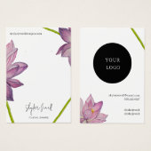 Paarse Roze Groene Bloemen Oorbel Display Kaart (Voorkant /achterkant)