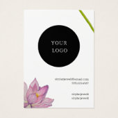 Paarse Roze Groene Bloemen Oorbel Display Kaart (Achterkant)