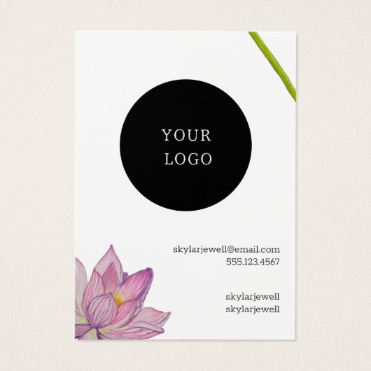 Paarse Roze Groene Bloemen Oorbel Display Kaart (Achterkant)