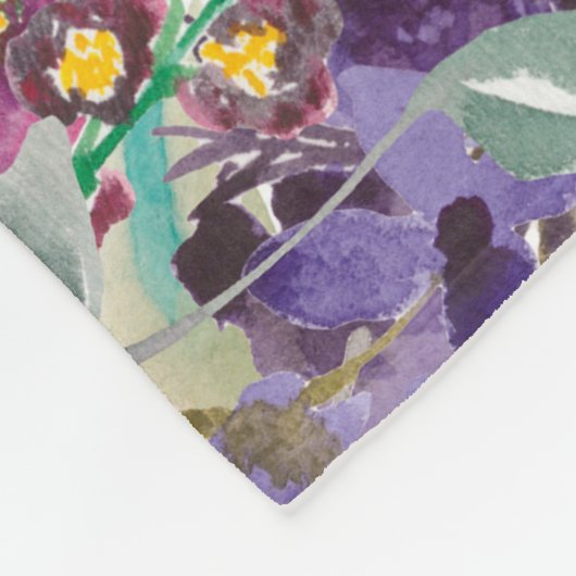 Paarse roze groene boho blowers monogram fleece deken (Hoek)