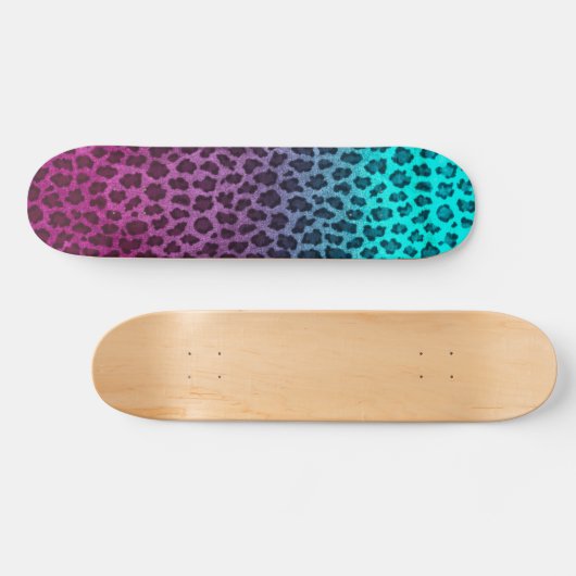 Paarse roze groene Cheetah Print Persoonlijk Skateboard (Horizontaal)