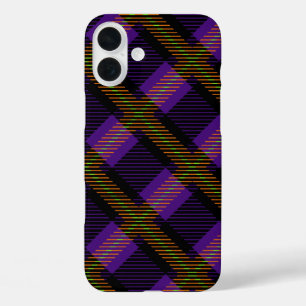 PAARSE ROZE GROENE HALLOWEEN PLAID PATROON iPhone 16 PLUS HOESJE