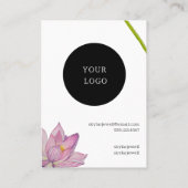 Paarse Roze Groene Lotus Bloem Oorbel Display Visitekaartje (Achterkant)