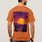 Paarse Roze Halloween Sunset T-shirt (Achterkant)