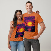 Paarse Roze Halloween Sunset T-shirt (Unisex)