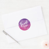 Paarse Roze Hand-lettered Dank u stickers (Envelop)