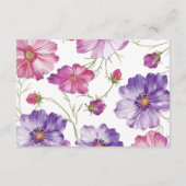 Paarse roze handgeschreven accommodatie informatiekaartje (Achterkant)