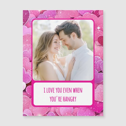 Paarse Roze Hart Als Je Hanger Fotokaart (Voorkant)