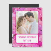 Paarse Roze Hart Deel Mijn Fries Magneet Fotokaart (Voorkant / Achterkant)