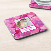 Paarse roze harten als je boos bent bier onderzetter (Linkerzijde)