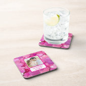 Paarse roze harten als je boos bent bier onderzetter (Rechterzijde)