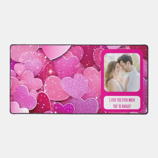 Paarse roze harten als je boos bent bureaumat (Voorkant)