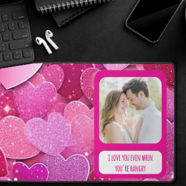 Paarse roze harten als je boos bent bureaumat