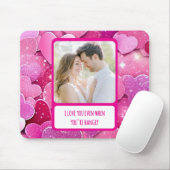 Paarse roze harten als je boos bent muismat (Met muis)