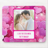 Paarse roze harten als je boos bent muismat (Voorkant)