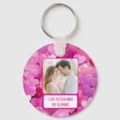 Paarse roze harten als je boos bent sleutelhanger (Voorkant)