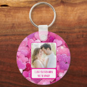 Paarse roze harten als je boos bent sleutelhanger (Voorkant)