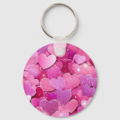 Paarse roze harten als je boos bent sleutelhanger (Achterkant)