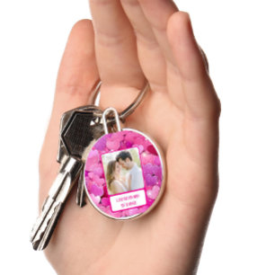 Paarse roze harten als je boos bent sleutelhanger