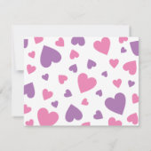 Paarse & Roze Harten Cute Meisjesachtige Notitieka Notitiekaartje (Achterkant)