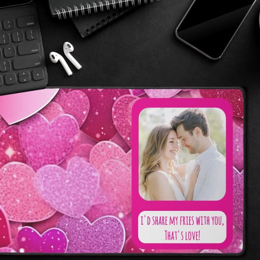 Paarse Roze Harten Deel Mijn Frieten Bureaumat