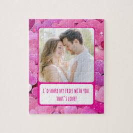 Paarse Roze Harten Deel Mijn Frieten Legpuzzel