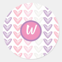 Paarse & Roze Harten Monogram Afdichting