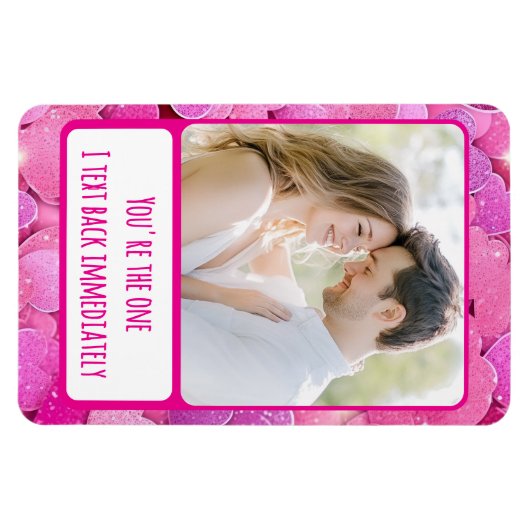 Paarse Roze Harten Tekst Terug Flexibele Magneet F (Horizontaal)