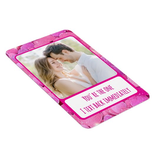 Paarse Roze Harten Tekst Terug Flexibele Magneet F (Rechterzijde)