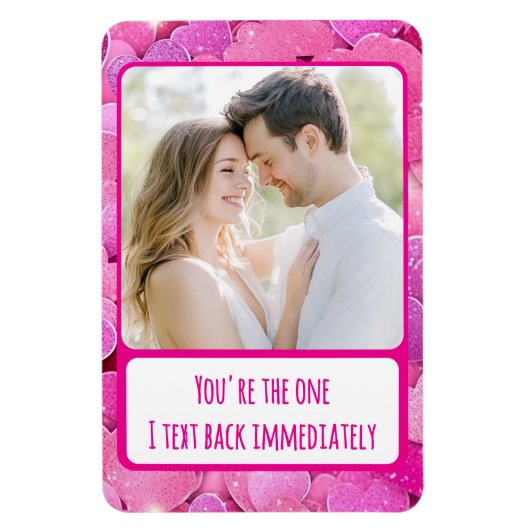 Paarse Roze Harten Tekst Terug Flexibele Magneet F (Verticaal)