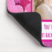 Paarse roze hartjes sms ik meteen terug muismat (Hoek)