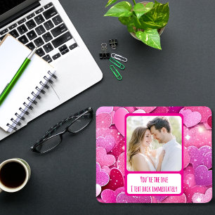 Paarse roze hartjes sms ik meteen terug muismat