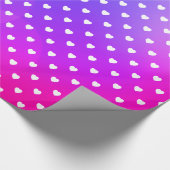 Paarse roze hartritmedankwampje cadeaupapier (Hoek)