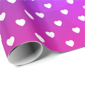 Paarse roze hartritmedankwampje cadeaupapier (Rol Hoek)