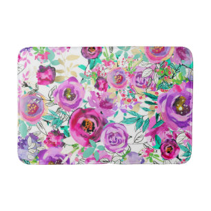 Paarse roze, heldere kleurrijke moderne bloemkool badmat
