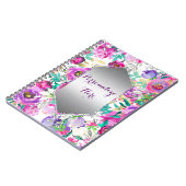 Paarse roze, heldere kleurrijke moderne bloemkool notitieboek (Linkerzijde)