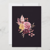 Paarse roze herfst Floral Bridal Luncheon Kaart (Achterkant)