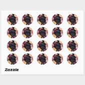 Paarse roze herfst Floral Bridal Luncheon Ronde Sticker (Vel)
