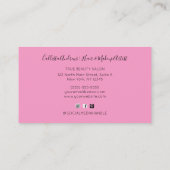 Paarse Roze Holograaf Glitter Confetti Logo Visitekaartje (Achterkant)